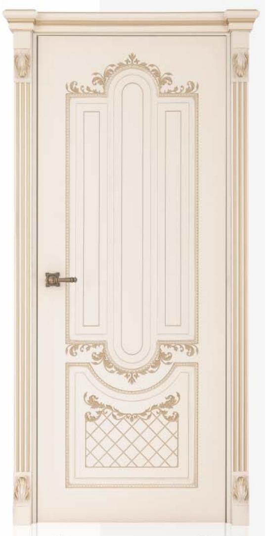 Межкомнатная дверь Александрия слоновая кость патина золото